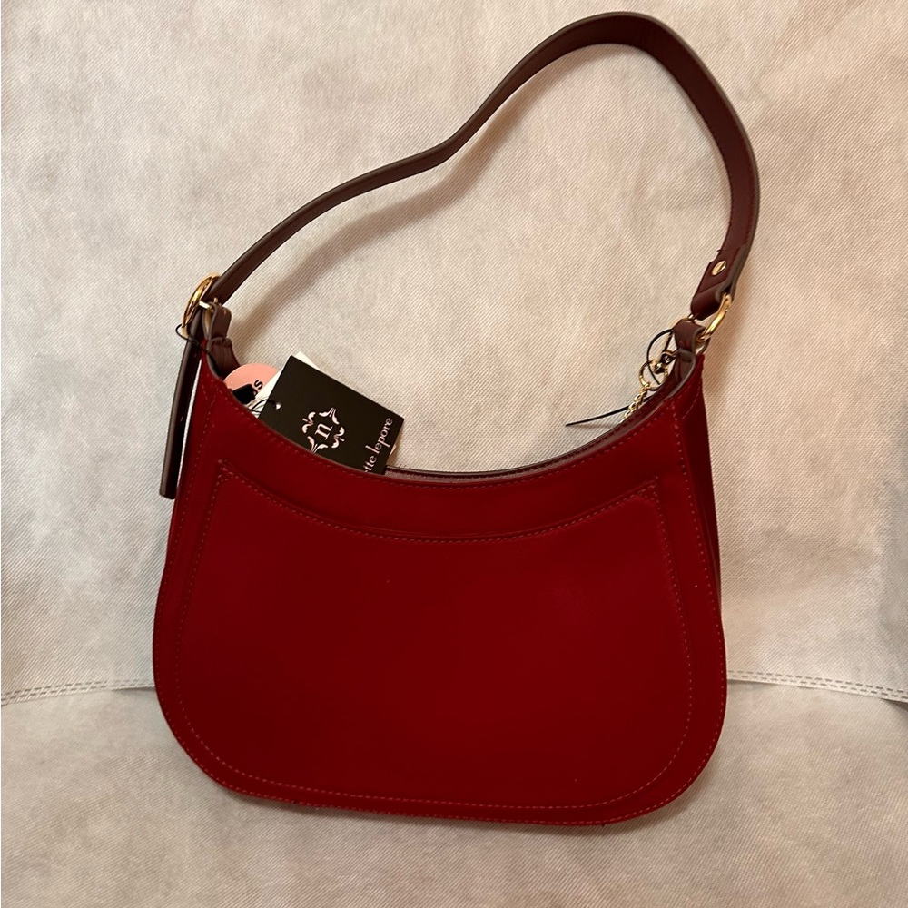 Burgundy Shoulder Bag with Card Holder - Picture 3 of 3